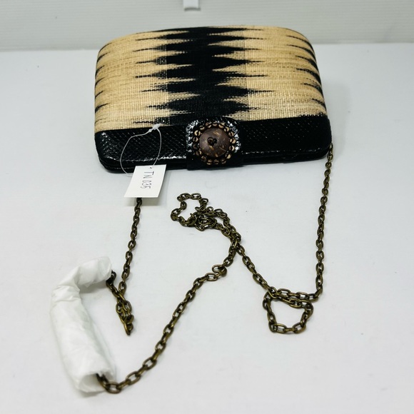 PYTHON STRAW CLUTCH SHOULDER BAG***$1450 - Picture 2 of 6